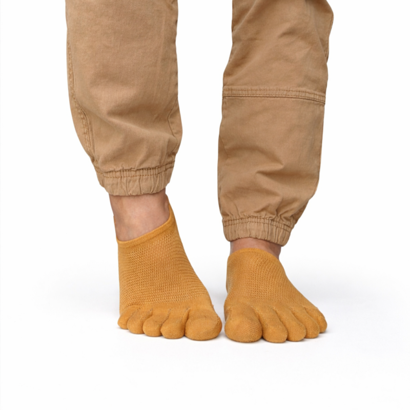 calcetines de dedos invisibles Mostaza